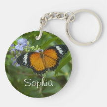 Orange Schmetterlings-Kreis Keychain Schlüsselanhängern
