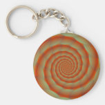 Orange Snake Skin Spiral Keychain