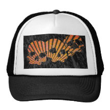 Orange Stripes dreifache Schädel-Baseball-Mütze