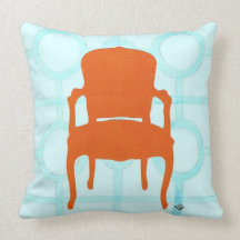 ORANGE STUHL-SILHOUETTE-KISSEN