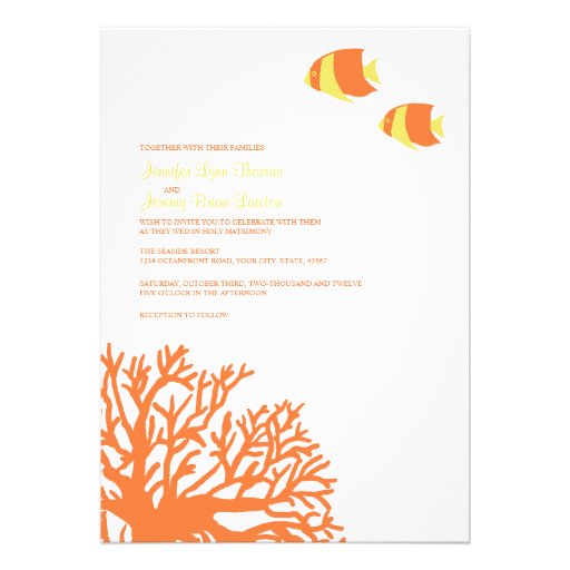 Orange u. gelbe tropische korallenrote Hochzeits-E