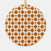 Orange u. weißes Quadrat-Muster-Verzierung Ornamente