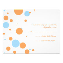 Orange und blaues Polka-Punkt-Hochzeit UAWG Ankündigungskarten