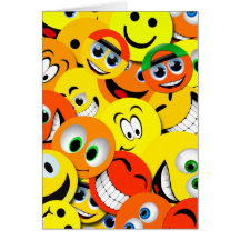 ORANGE UND GELBE SMILEY-COLLAGE KARTEN