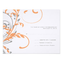 Orange und graues doppeltes Blumenhochzeit UAWG Ankündigungen