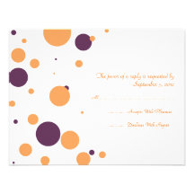 Orange und lila Polka-Punkt-Hochzeit UAWG Individuelle Ankündigungen