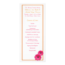 Orange und rosa Gerbera-Gänseblümchen-Hochzeits-Pr Individuelle Einladung