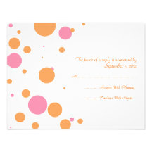 Orange und rosa Polka-Punkt-Hochzeit UAWG Individuelle Ankündigungen