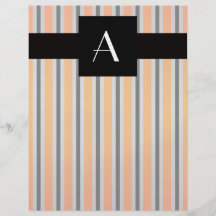 Orange und schwarze Streifen des Monogramms Flyerdesign