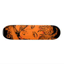 Orange und Schwarzes Personalisiertes Skateboarddeck