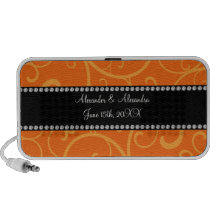 Orange Wirbels-Gastgeschenke Hochzeit Laptop Speaker