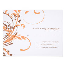 Orangen-und Browndoppeltes Blumenhochzeit UAWG Ankündigungskarte