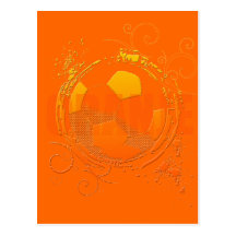 Oranje Fußballfanfußball-Schmutz-Ballgeschenke Postkarten