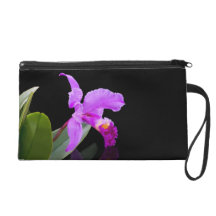 Orchidee auf Schwarzem, Bagettes Zusatz-Tasche