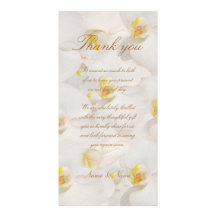 Orchideenhochzeit danken Ihnen nobles Weiß Bilderkarte