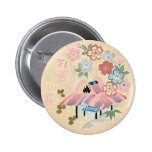 Orientalisches Pastellblumen Anstecknadelbutton