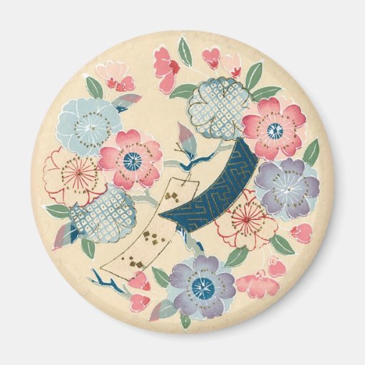 Orientalisches Pastellblumen Kühlschrankmagnet
