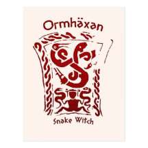 Ormhäxan Schlangen-Hexe-Rune Postkarten