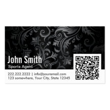 Ornament QR Code Sports Agent Business Card