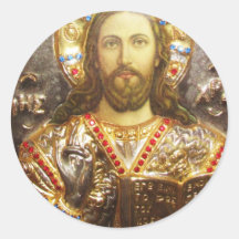 Orthodoxe Ikone Lord-Jesus Christus Runder Sticker