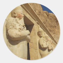 Osirian Statuen von Hatshepsut an ihrem Grab Runde Aufkleber