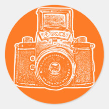 Ostdeutsche Kamera II - Orange Runde Sticker