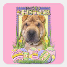 Osterei-Plätzchen - Shar Pei Quadratsticker