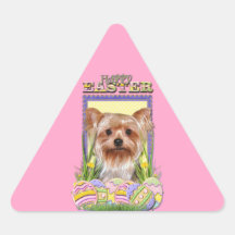 Osterei-Plätzchen - Yorkshire Terrier Dreieckaufkleber