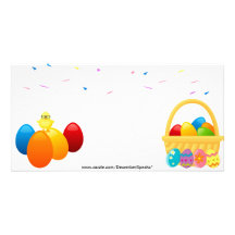 Ostereier, Küken u. Confetti Personalisierte Photo Karte