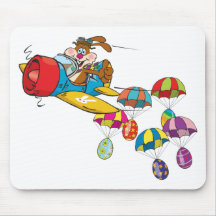 Osterhase Flugzeug Mousepad