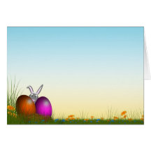 Osterhase mit Ostereier Einladungskarte