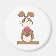 Osterhase mit rosa Ei Magnete