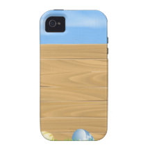 Osterhase und Eier mit hölzernem Zeichen Case-Mate iPhone 4 Case