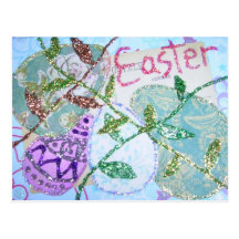 Ostern-Collage Postkarte