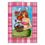 Ostern Mermad und ihr kleiner Helfer Karte