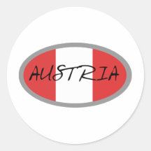 Österreich-Flagge! Runder Sticker