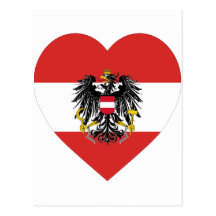 Österreich-Flaggen-Herz Postkarten