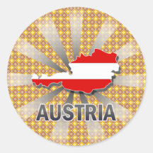 Österreich-Flaggen-Karte 2,0 Aufkleber
