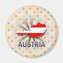 Österreich-Flaggen-Karte 2,0 Magnete