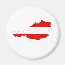 Österreich-Flaggen-Karte Größengleich Kühlschrankmagnete