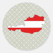 Österreich-Flaggen-Karte Größengleich Sticker
