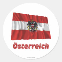 Österreich Fliegende Dienstflagge, deutscher Name Runde Sticker