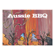 Outback Kängurus australische GRILLEN Einladungen