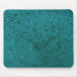 Ozean-Blau-Retro Blumen und Schmetterlinge abstrak Mousepads
