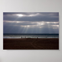 Ozean-Strand mit Sun Plakate