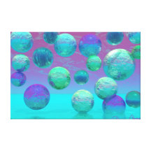 Ozean-Träume - Aqua und violette Ozean-Fantasie Gespannte Galeriedrucke