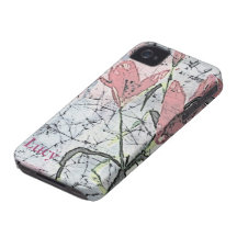 © P Wherrell Batik lilies in pink stylish trendy iPhone 4 Covers