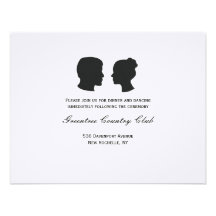 Paar-Silhouette-Empfangs-Karte Personalisierte Einladungskarten