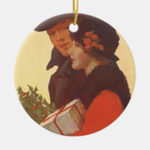Paar-Weihnachtseinkaufen; Liebe und Romance Ornament
