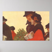 Paar-Weihnachtseinkaufen; Liebe und Romance Plakate
